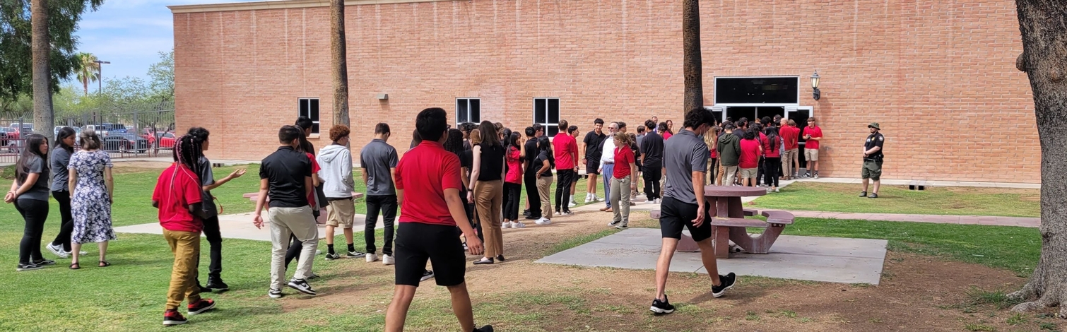 Students walking